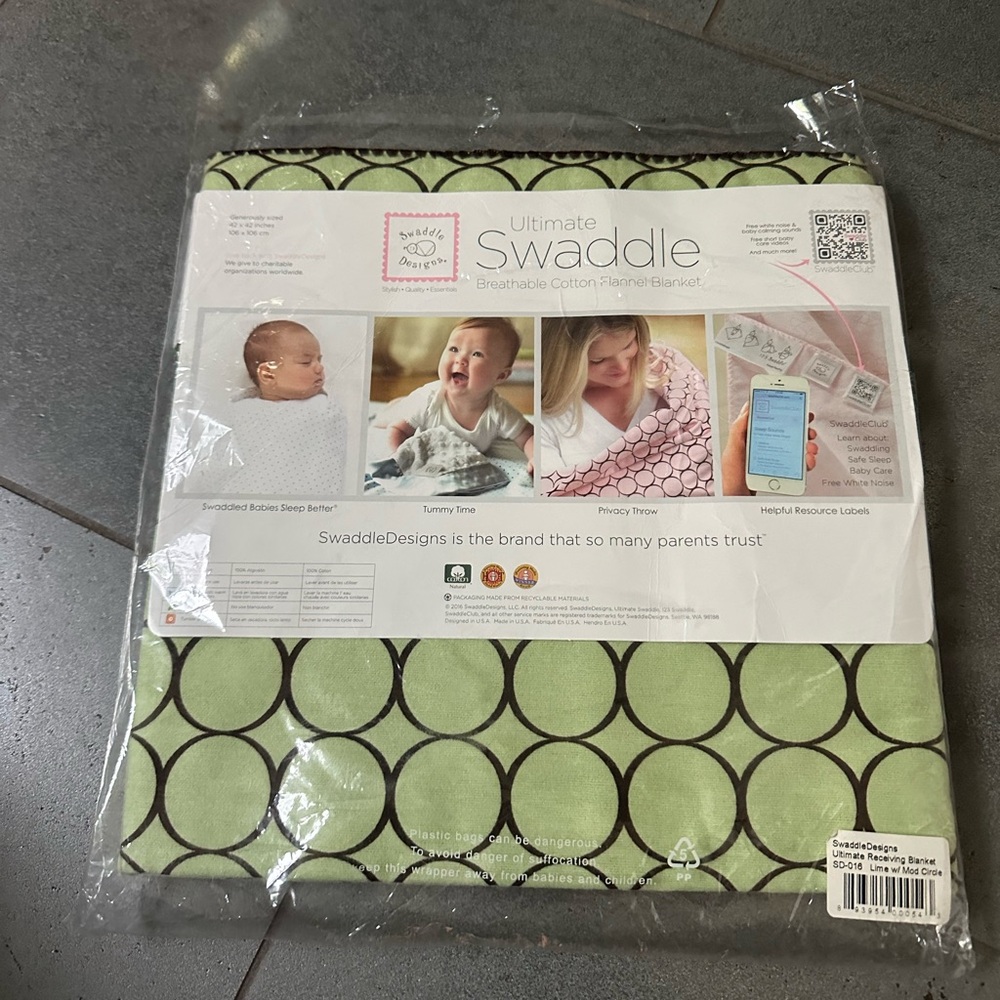 New Swaddle Designs Cotton Flannel Blanket, Green Brown Soft, $5 add on!